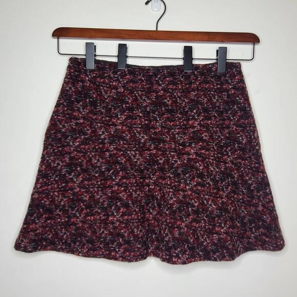 Ann Taylor red white black wool blend skirt - 12p 12 petite - Picture 5 of 6